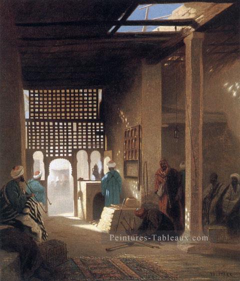 Intérieur d’un café mauresque orientaliste arabe Charles Théodore Frère Peintures à l'huile